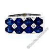 Image 1 : 18kt White Gold 4.03 ctw Dual Row Oval Cut Sapphire & Diamond Band Ring