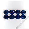 Image 4 : 18kt White Gold 4.03 ctw Dual Row Oval Cut Sapphire & Diamond Band Ring