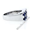 Image 8 : 18kt White Gold 4.03 ctw Dual Row Oval Cut Sapphire & Diamond Band Ring