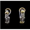 Image 1 : 14KT Two-Tone Gold 0.22 ctw Diamond Earrings