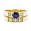 Image 2 : 1.37 ctw Blue Sapphire And Diamond Ring And Band - 14KT Yellow Gold