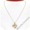 Image 3 : 10kt Yellow Gold 0.26 ctw Channel Set Round Diamond Open Heart Pendant Necklace