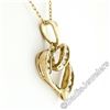 Image 5 : 10kt Yellow Gold 0.26 ctw Channel Set Round Diamond Open Heart Pendant Necklace