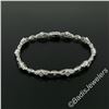 Image 2 : 18kt White Gold 1.80 ctw Princess and Round Cut Diamond Fancy Link Chain Bracele