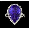 Image 2 : GIA Cert 14.31 ctw Tanzanite and Diamond Ring - 14KT White Gold