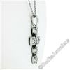 Image 5 : New 14kt White Gold 0.85 ctw Ideal Cut Diamond Multi Circle Cluster Cross Pendan