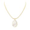 Image 2 : Mother of Pearl Cameo Pendant and Chain - 14KT Yellow Gold