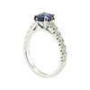 Image 4 : 2.02 ctw Round Brilliant Blue Sapphire And Diamond Ring - 14KT White Gold