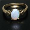 Image 7 : Vintage 14K Yellow Gold 0.65 ctw Petite Oval Cabochon Opal Solitaire Ring Size 6