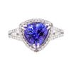 Image 2 : 3.03 ctw Tanzanite and Diamond Ring - 14KT White Gold