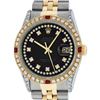 Image 2 : Rolex Mens 2 Tone Black String Diamond Lugs & Ruby Oyster Perpetual Datejust 36M