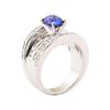 Image 4 : 3.61 ctw Blue Sapphire And Diamond Ring - 18KT White Gold