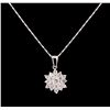 Image 1 : 14KT White Gold 1.20 ctw Diamond Pendant With Chain