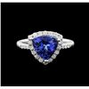 Image 2 : 14KT White Gold 1.95 ctw Tanzanite and Diamond Ring