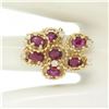 Image 2 : 14kt Yellow Gold 2.14 ctw Ruby and Diamond Cluster Cocktail Ring