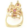 Image 8 : 14kt Yellow Gold 2.14 ctw Ruby and Diamond Cluster Cocktail Ring