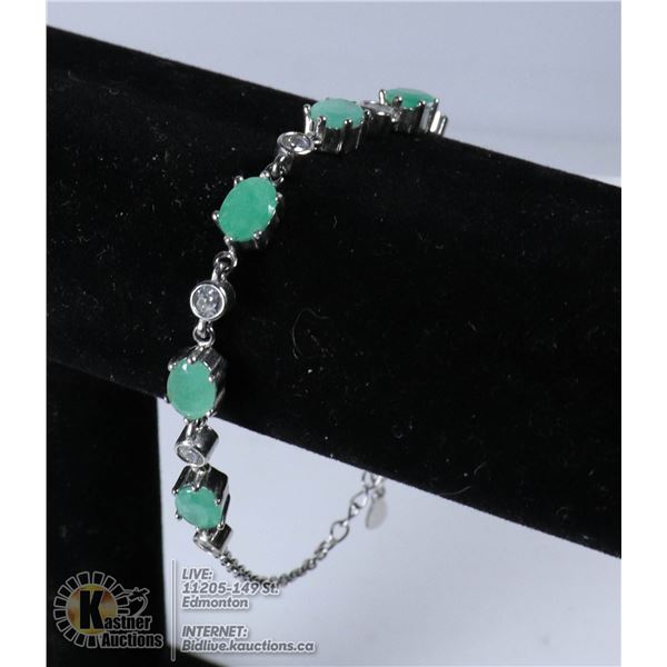 EMERALD BRACELET. SUGGESTED REPLACEMENT VALUE $1,225.00