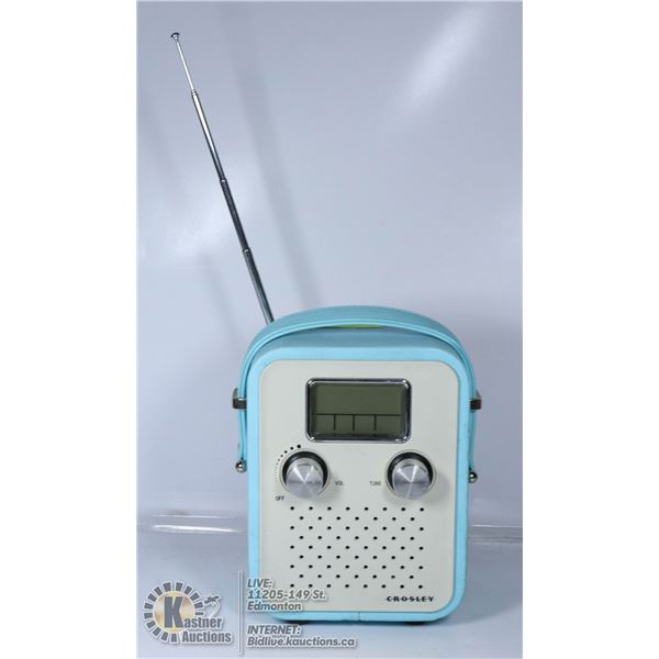 BLUE CROSLEY RADIO AC OR BATTERIES