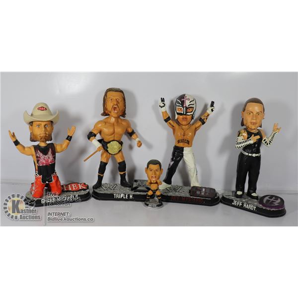 LARGE FLAT OF WWE BOBBLE HEADS