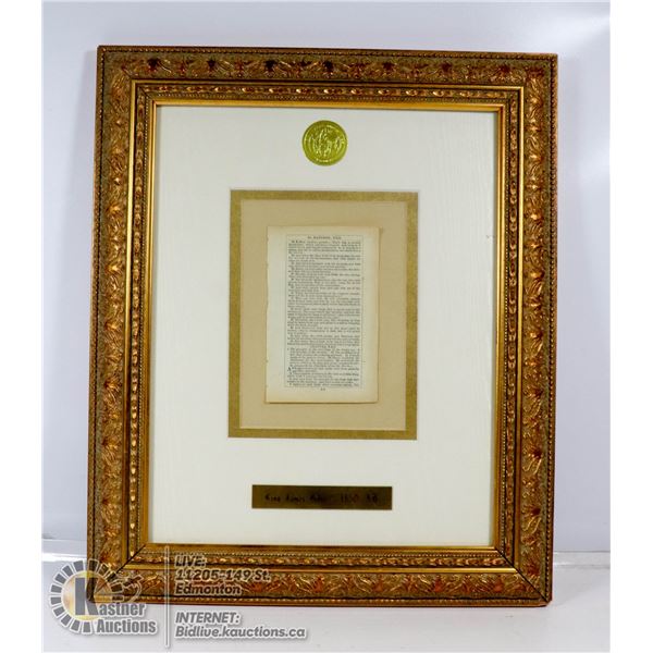 ANTIQUE FRAMED KING JAMES