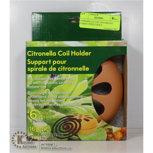 CITRONELLA COIL HOLDER SET COMES WITH 6 COILS