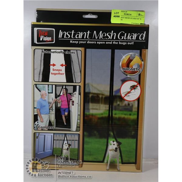 NEW INSTANT MESH GUARD 40" X 80"  APPROX