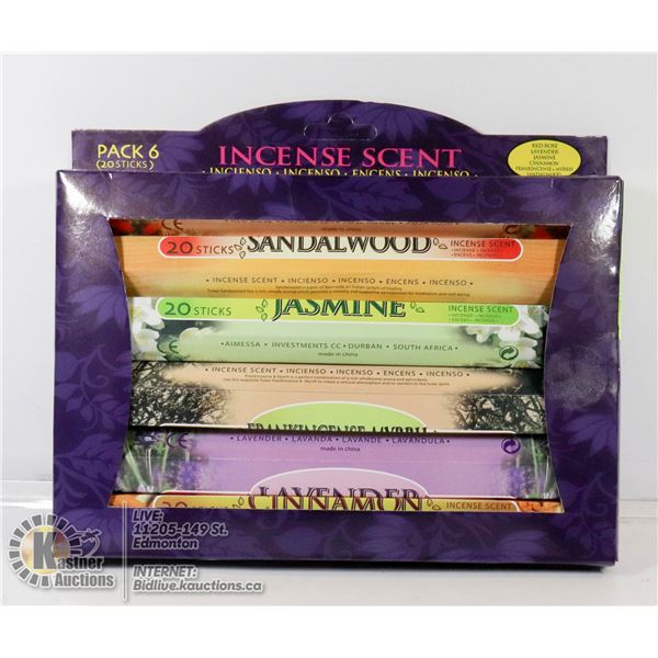 NEW INCENSE STICKS - 6 DIFFERENT SCENTS - 20 STICK