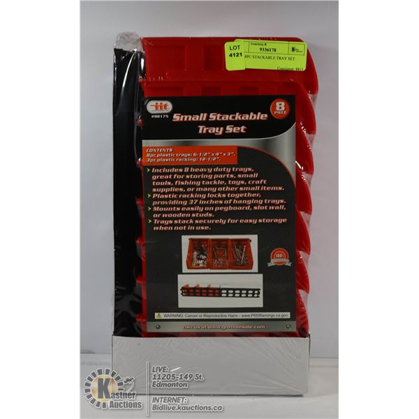 NEW 8PC STACKABLE TRAY SET