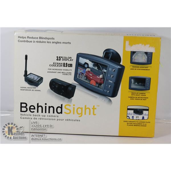 BEHIND SIGHT BACKUP CAMERA SYSTEM FOR VEHICLE