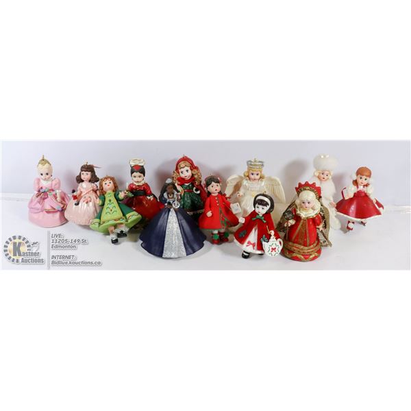 FLAT OF DOLL ORNAMENTS, SOME ARE MADAME ALEXANDERS