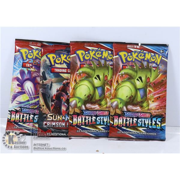 x4 POKEMON SWORD & SHIELD BOOSTER PACKS, NEW