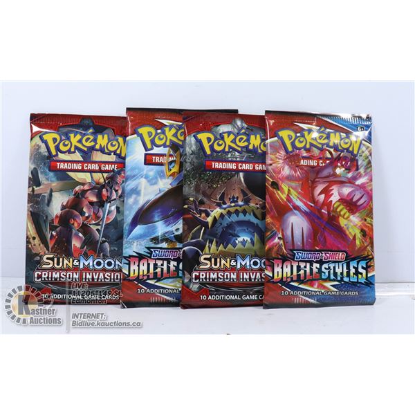 x4 POKEMON SWORD & SHIELD BOOSTER PACKS, NEW