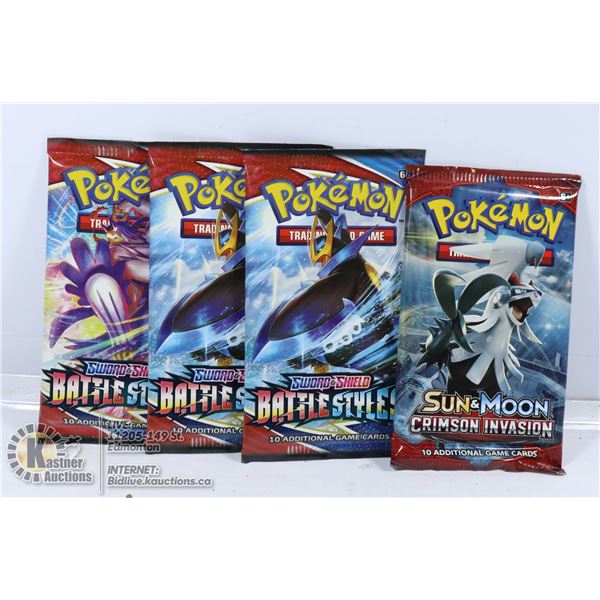 x4 POKEMON SWORD & SHIELD BOOSTER PACKS, NEW