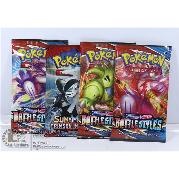 x4 POKEMON SWORD & SHIELD BOOSTER PACKS, NEW
