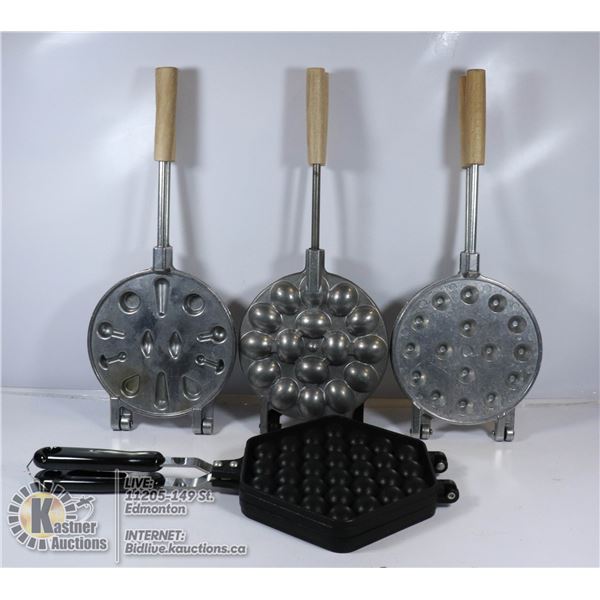 LOT OF FOUR CANDY/CHOCOLATE MAKING MOULDS.