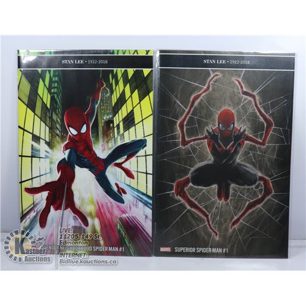 x2 STAN LEE 1922-2018 MARVEL SPIDER-MAN COMICS