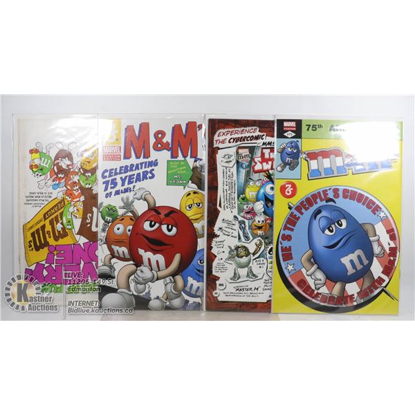 LOT OF FOUR M&M'S COMIC ADVERTISEMENTS