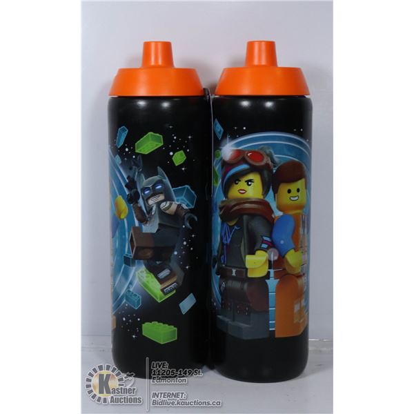 TWO NEW LEGO MOVIE 2 WATER BOTTLES