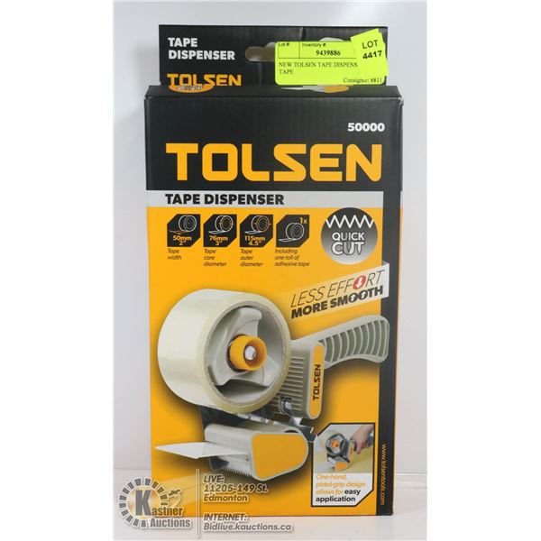 NEW TOLSEN TAPE DISPENSER WITH TAPE