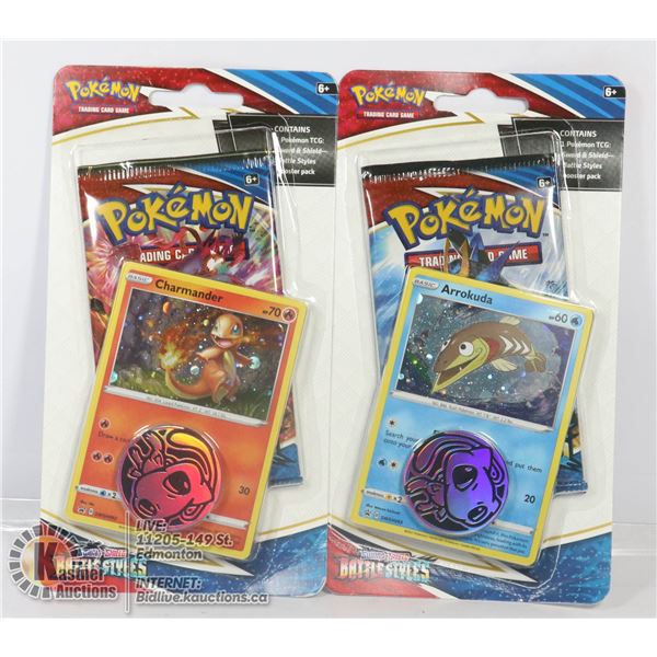 x2 POKEMON BOOSTERS PACKS, PROMO CARDS & COINS