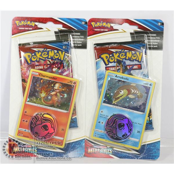 x2 POKEMON BOOSTERS PACKS, PROMO CARDS & COINS