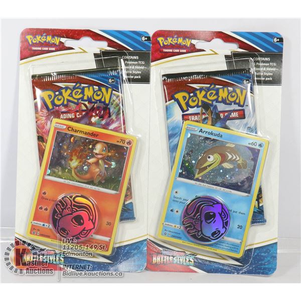 x2 POKEMON BOOSTERS PACKS, PROMO CARDS & COINS