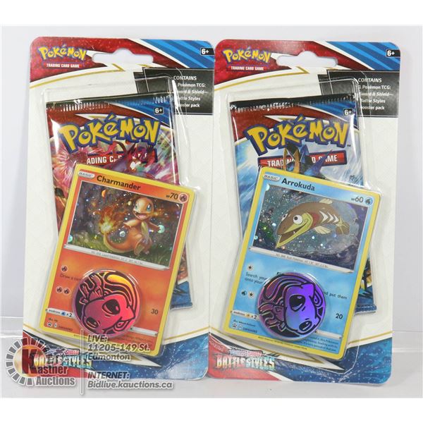 x2 POKEMON BOOSTERS PACKS, PROMO CARDS & COINS