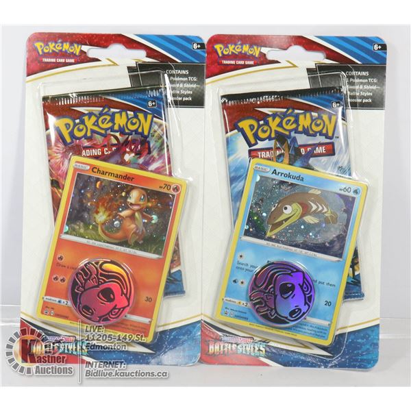 x2 POKEMON BOOSTERS PACKS, PROMO CARDS & COINS