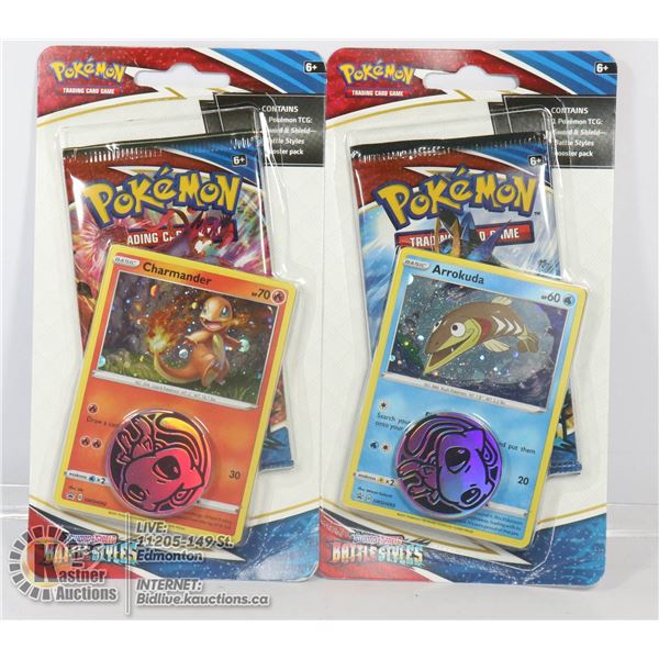 x2 POKEMON BOOSTERS PACKS, PROMO CARDS & COINS