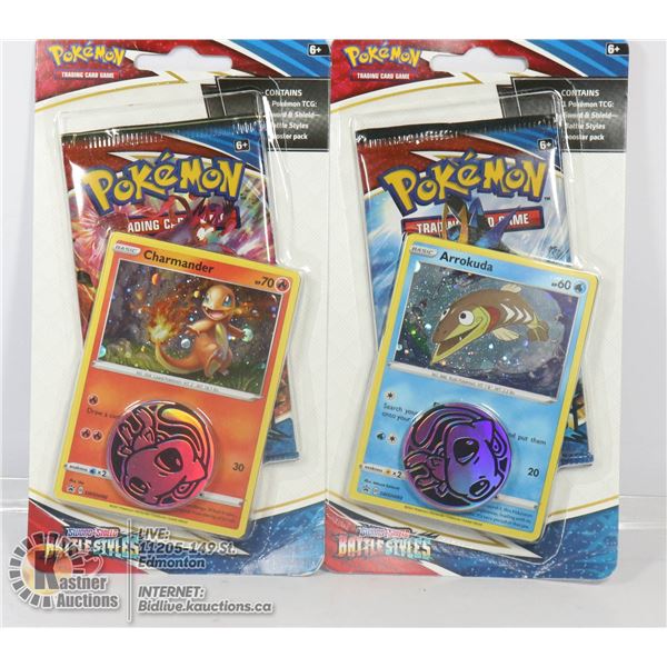 x2 POKEMON BOOSTERS PACKS, PROMO CARDS & COINS