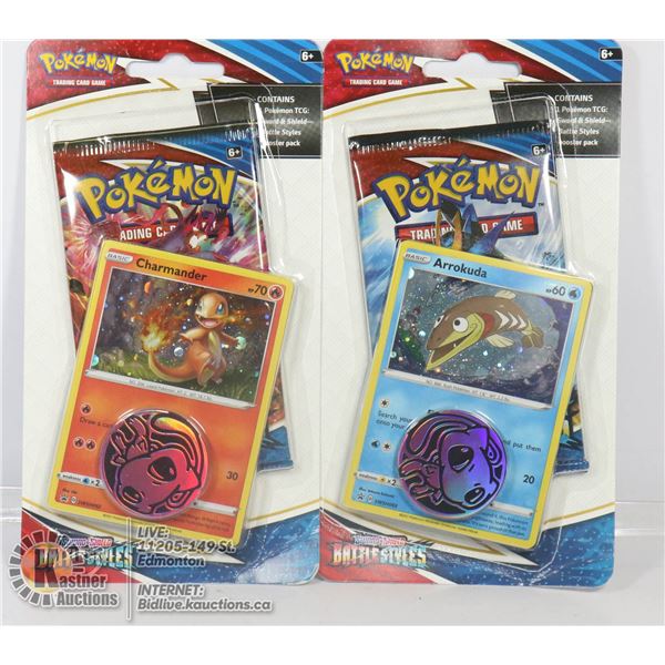 x2 POKEMON BOOSTERS PACKS, PROMO CARDS & COINS