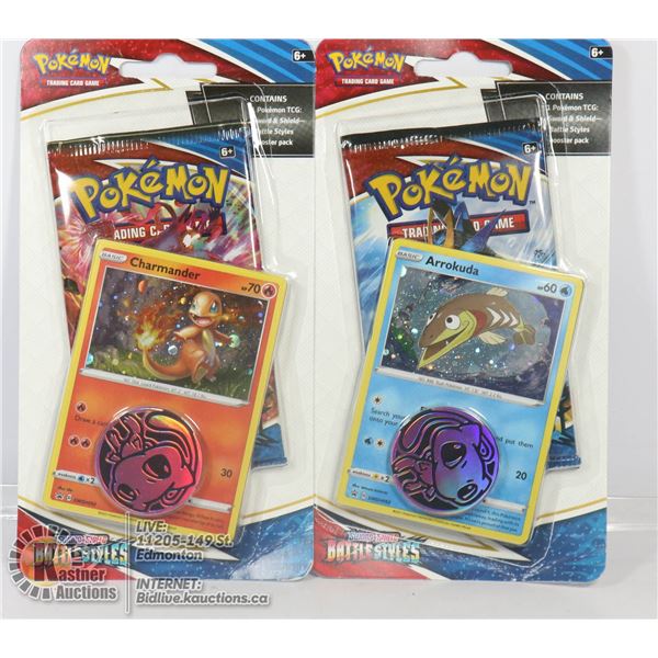 x2 POKEMON BOOSTERS PACKS, PROMO CARDS & COINS
