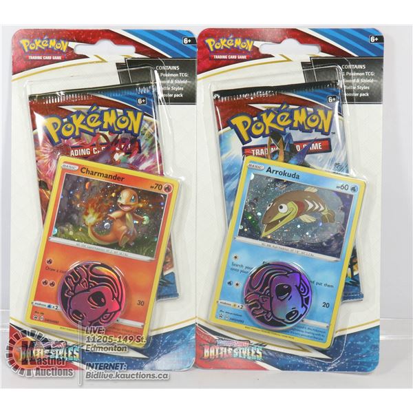 x2 POKEMON BOOSTERS PACKS, PROMO CARDS & COINS