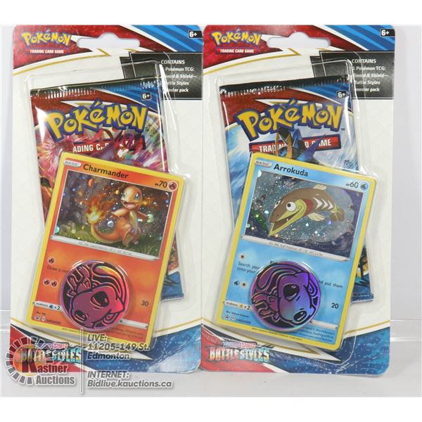 x2 POKEMON BOOSTERS PACKS, PROMO CARDS & COINS